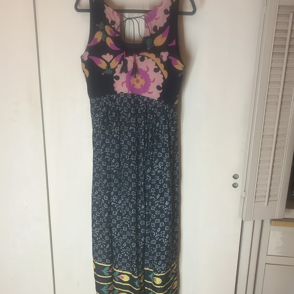 Anupamaa Floral Maxi silk & cotton combo Dress - Multicolor size medium - Picture 8 of 10